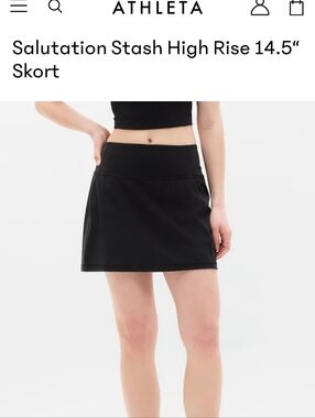 Athleta Black Salutation High-Rise Skort 16.5